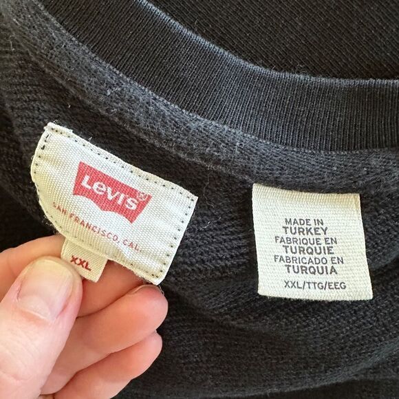 Levi's Sweatshirt Women's XXL Pullover black Long Sleeve Crew Neck - Picture 4 of 10